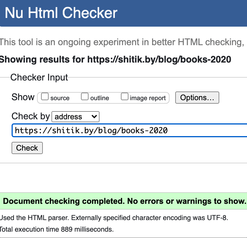 Треть сотни книг за 11 месяцев - html валидатор